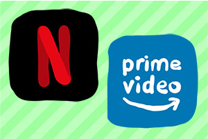 Netflixとプライムビデオのイラスト風ロゴ